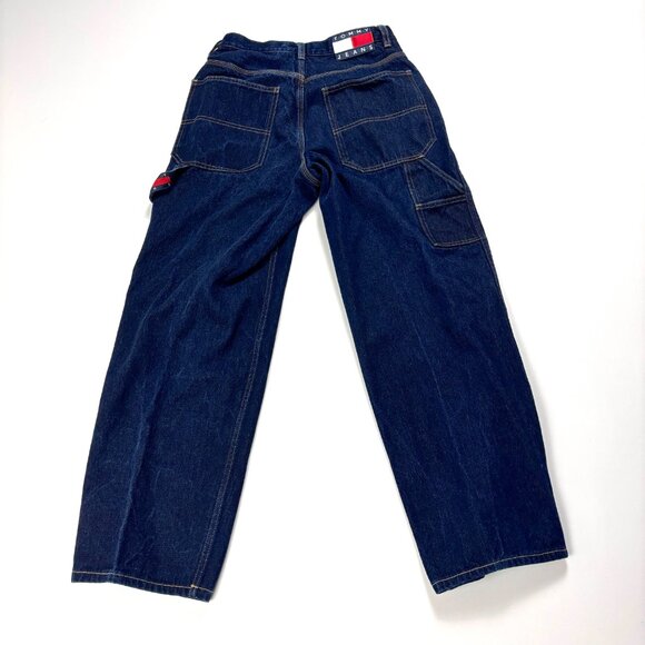 Vintage Tommy Hilfiger Y2K Carpenter Dark Wash Jeans Blue Sz 31x30 (Tag 30x32) - Picture 5 of 7